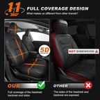 AOMSAZTO Car Seat Cover Fit for Tesla Model 3 2024 2025 (Not for Performance) - Full Set Black Seat Covers(with Armrest Cover) - Image 3