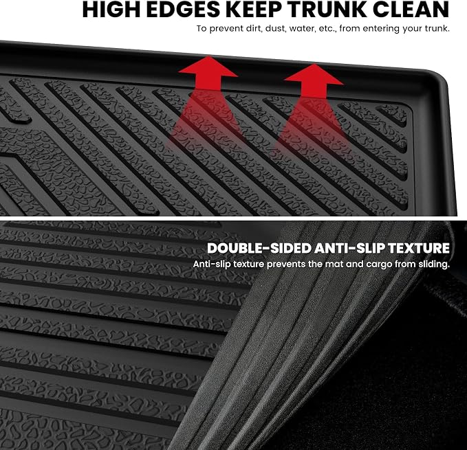 LASFIT Cargo Mats for Hyundai Palisade 2025 2024 2023 2022 2021 2020 | All Weather TPE Custom Fit Cargo Trunk Mat & Backrest Mats Accessories, Black - Image 5