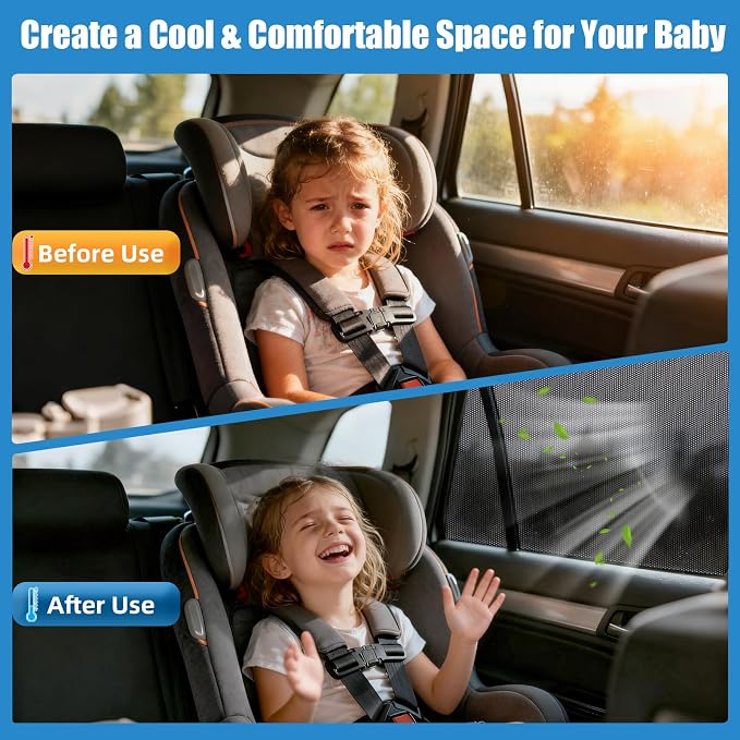 Mazda CX-5 Window Shades 2017-2023, Rear Side Mesh, 2PCS | Custom Fit Window Shades, Breathable Mesh Blocks UV Rays, Reduces Heat & Glare, Creates Comfort for Babies & Rear Passengers - Image 4