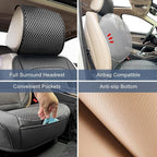 1 Pack Black Ventilated Cooling Car Seat Covers for Summer | 3D Air Mesh, PU Leather, Breathable, with Storage pocket, Non-slip, Universal Fit for Car Truck SUV, Easy to Install - Image 5