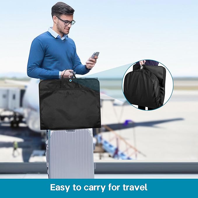 KIMBORA 54" Garment Bag for Travel, Gusseted Suit Bags for Men With Handle Garment Bags for Hanging Clothes Storage Suit Cover for Dress, Coats, Jackets, Shirts - Image 2