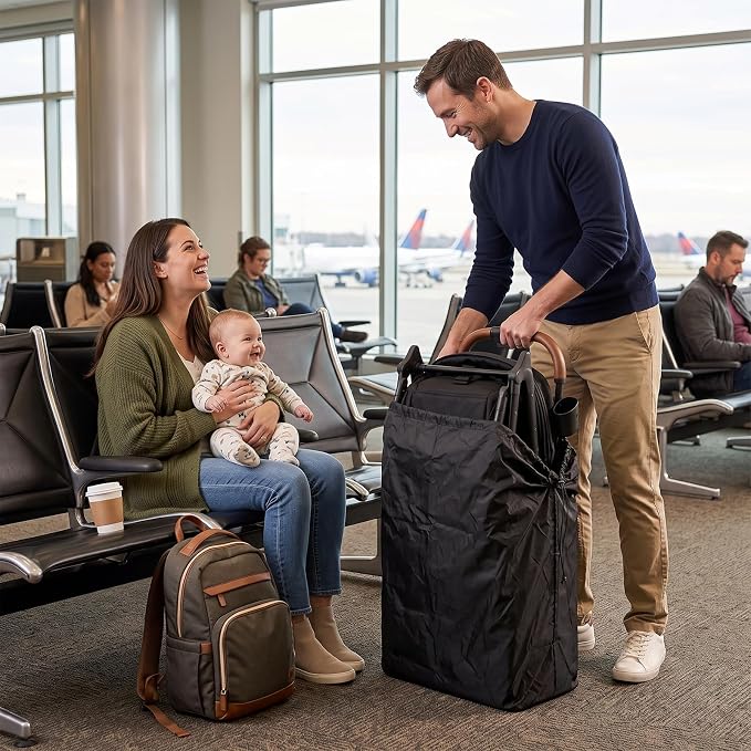 Stroller Travel Bag Compatible with Joie | Water-resistant, Waterproof, Stroller and Car Seat Bag with Shoulder Strap for Airplane Gate Check - Image 7