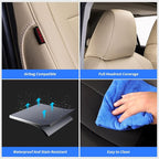 coverdream Full Set Leather Seat Covers for Toyota Corolla 2009-2013 Base,L,LE,XLE Sedan,Airbag Compatible,Waterproof Car Seat Protector,Fit Like A Glove(Beige) - Image 9