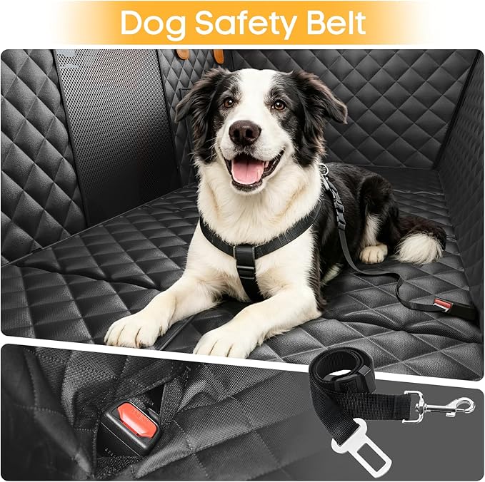 Dog Car Seat Cover for Back Seat, Hard Bottom Back Seat Extender | Rear Seat Pet Cover for Dogs - Supports 400lbs, Waterproof & Scratch Resistant Dog Hammock with Mesh Window for SUVs & Trucks - Image 6
