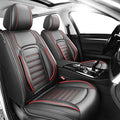 Fit Sienna Car Seat Covers for Toyota Sienna 2007-2025 2026 -Premium Leather, Waterproof，Breathable，All-Weather Seat Cushion Protecto & Airbag Compatible, 2 Front Seat Red Line Black by Unknown