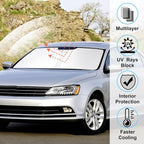 Windshield Sun Shade for 2013-2018 Volkswagen Golf MK7 | Full covered for windshield, Foldable & Durable, Block UV Rays, Reduce Heat, Easy to install, Keep Car Cooler - Image 2