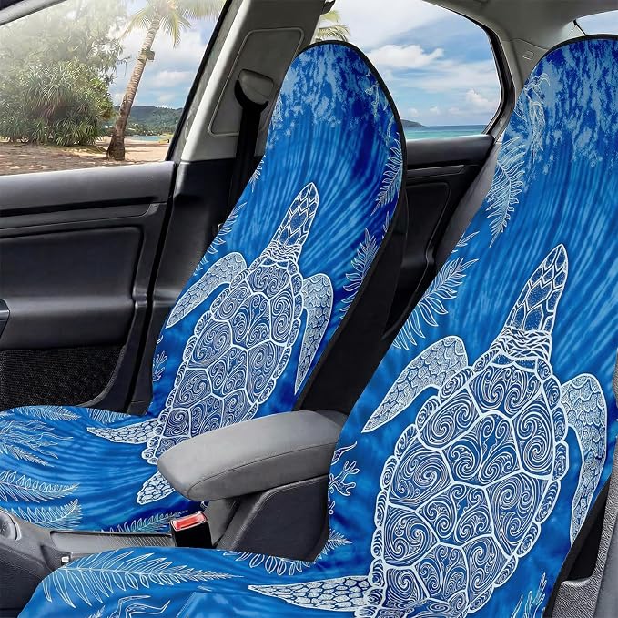 2 Pack Car Seat Towel Covers, Sweat-Proof Microfiber Seat Protectors for Gym, Running, Beach & Workout, Breathable Quick-Dry, Machine Washable, Blue Sea Turtle Print, Universal Fit - Image 5