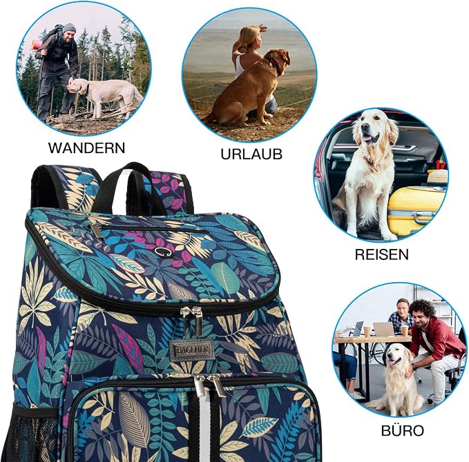 BAGLHER丨Dog Travel Bag, Airline Approved Pet Supplies Backpack, Dog Travel Backpack with 2 Silicone Collapsible Bowls and 2 Food Baskets - Image 6