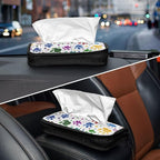 Car Tissue Holder Car Napkin Holder Car Tissue Box Dispenser Storage Case Sun Visor Mask Holder with Adjustable Straps Reusable Refillable Paw Prints and Stars - Image 8