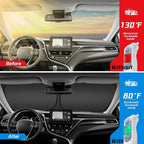 ARISMOTOR Windshield Sun Shade for Ford Mustang Mach-E 2021-2025 2026 | Custom Fit, Foldable, Front Window Sunshade Sun Visor Protector, Block UV Rays, Keep Car Cooler - Image 2