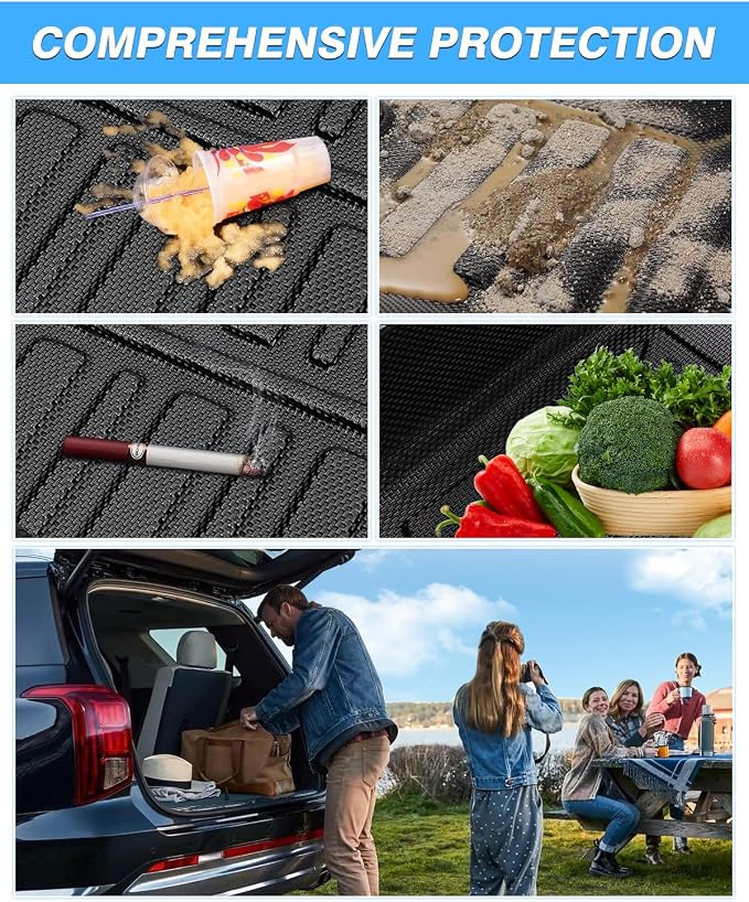 Powerty Trunk Mat for Kia Seltos 2021-2026(Just Fits Without Subwoofer)(No SX Turbo Models), All Weather TPE Cargo Mat Liner for Seltos Rear Trunk - Image 5