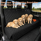 Car Back Seat Cover, Waterproof Non-Slip Pet Rear Seat Protector with Side Flaps, Scratchproof Oxford Cloth Pet Bench Backseat Cover for Most Vehicles, Car Accessories (Black) - Image 6