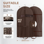 Lazebox 43" Travel Garment Bag with Accessories Zipper Pocket, Heavy Duty Suit Bag for Suits, Tuxedos, Dresses, Coats, Brown, 1 pack - Image 3