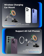 ZBF Magnetic Wireless Charging Car Phone Holder with 15W Fast Charging & Strong Vacuum Suction, 360° Rotatable Dashboard & Windshield Mount for Magsafe iPhone 17/16/15/14/13 Android Galaxy S24/S23/S22 - Image 5