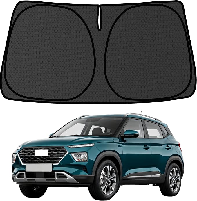 Venue Windshield Sun Shade for Hyundai Venue 2020-2025 2026 Blocks UV Rays Accessories,1:1 Custom Foldable Thickened Wear-Resistant Front Window Sunshade Visor,Keeps Your Car Cooler by Achaltiza