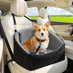 Dog Car Seat for Small Dogs Up to 30 Lbs, Pet Travel Safety Bed for Puppy Cat, Fits in Front/Back Seat, Anti Slip Base, Fully Detachable Washable with 2 Safety Tether(Light Gray-Black) - Image 7