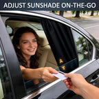 XCBYT Blackout Magnetic Car Window Shades for Rear Windows, 2 Pack | UV & Heat Protection, Magnetic Sun Shades for Baby Sleep, Privacy Nursing Covers, Fits steel frames only, measure first - Image 7