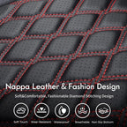 Huidasource 2018-2026 Wrangler JL Seat Covers Full Set, Waterproof Custom Fit Seat Cushion Protector for Jeep Wrangler JL 4-Door Sahara Sport Rubicon, Without Rear Cupholder (Full Set/Red Line) - Image 9