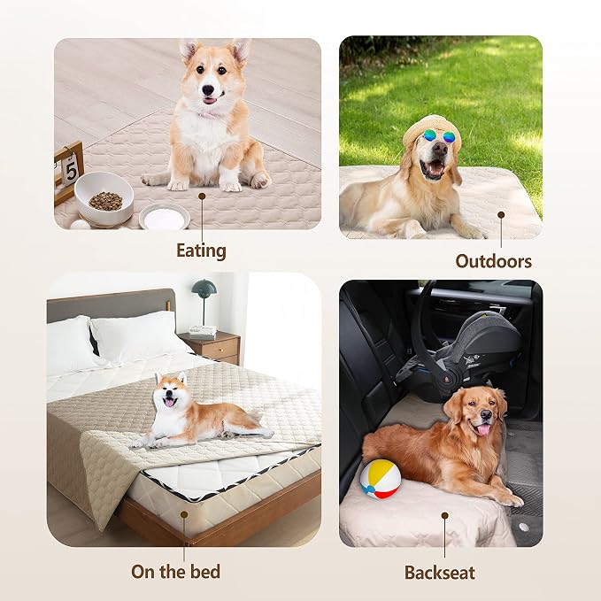 gogobunny Waterproof Pet Couch Cover, Dog Blanket, Furniture Protector | Breathable, Reversible Design, Easy Hair Removal, Lightweight Sofa Covers for Medium Dogs 30x80 Inch Dark/Light Beige - Image 3