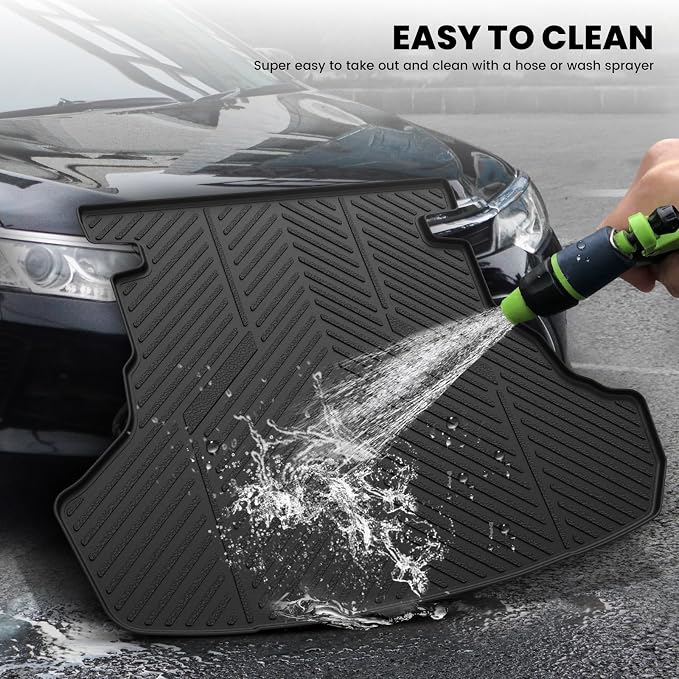 LASFIT Cargo Mat for Toyota Camry 2015-2017 (Only Fit Gas, Not Fit Hybrid) | Not Fit Hybrid, All Weather Custom Fit Anti-Slip Pet Friendly Easy Clean TPE Trunk & Backrest Mats for 7th Gen Camry, Black - Image 5
