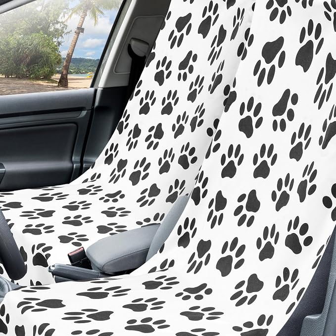 Hahafelt 2 Pack Car Seat Towel Cover with Storage Bag, Dog Footprints | 63 x 32 in Car Towel Seat Cover Non Slip Waterproof, Gym Workout Swimming Running, Machine Washable Sweat Absorbent Protector - Image 6