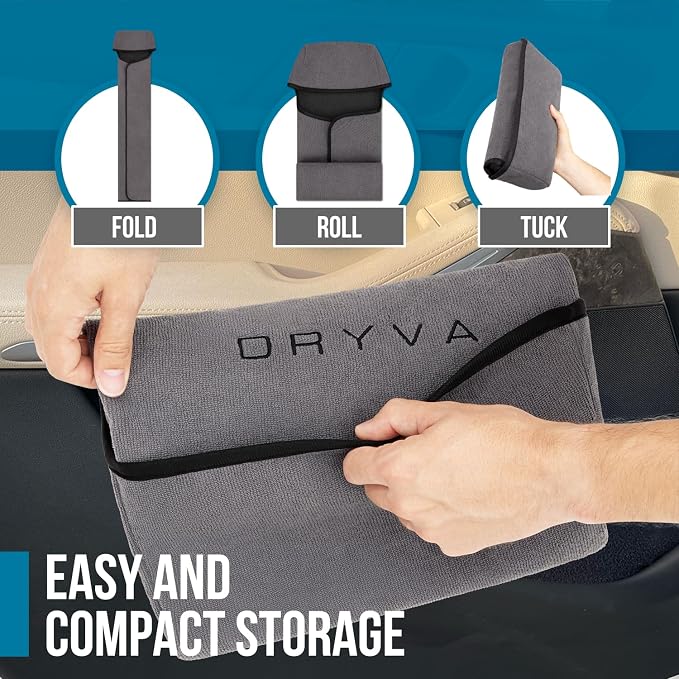DryvaSeat - Premium Microfiber Towel Car Seat Cover - Waterproof & Sweatproof - Universal Fit, Machine Washable, Non-Slip - Seat Protector for Car, Truck, SUV, Van (Gray, 2 Pack) - Image 5
