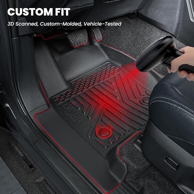 LASFIT Floor Mats for Ford Explorer 2022-2025 2026 6 Seats with Cargo Liner | Custom Fit All Weather Protector TPE Easy Clean Floor Liners with Trunk Backrest Mat Car Mats for Explorer Accessories, Black - Image 3
