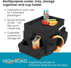 High Road Car Front Seat Storage Organizer - Passenger Seat Desk for Laptop | Car Office Organizer With File and Laptop Storage Compartment, Car Desk Top, Cup Holders and 8 Storage Pockets - Image 3