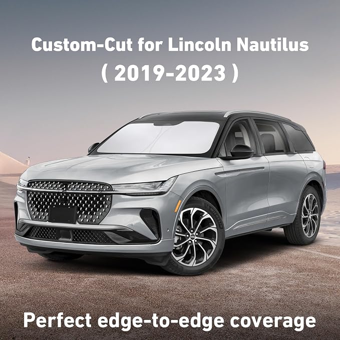 EcoNour Windshield Sunshade Compatible for Lincoln Nautilus 2019-2022 2023 | Sun Visor for Front Windshield & Window Sun Shade Cover, UV Heat Blocker & Protector, Car Accessories - Image 2
