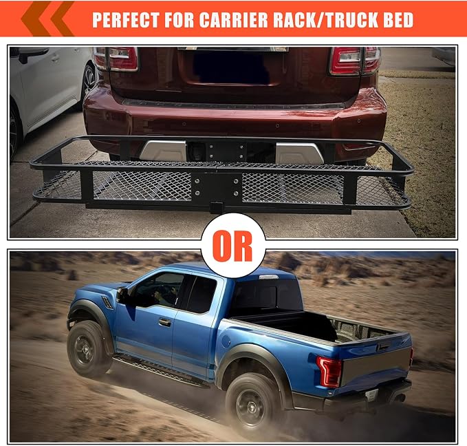 Hitch Mount Cargo Carrier Luggage Bag Waterproof 16 Cubic Feet Luggage Rack | Soft Shell Luggage Bag,Include 8 Reinforced Straps,Combination Lock,for All Vehicle with Steel Trailer Cargo Carrier Basket - Image 8