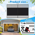 Frienda 12 x 7 ft Sliding Privacy Garage Door Screen 1 Car with Track Closure Retractable Magnetic Closure Heavy Duty Weighted Bottom Door Privacy Protection Curtain Keep Animals Out for Summer Garage - Image 2