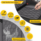Car Seat Covers for Acura ZDX 2006-2022 Full Set Faux Leather | Waterproof Breathable Scratch Resistant 360° Wrap Airbag Compatible Easy Clean (5 Seats,Black & Grey) - Image 6