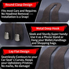 Car Purse Hook, Car Seat Headrest Hooks, Brown Leather 4 Pack | Car Purse Holder Hooks, Universal Car Hangers Seat Back Organizer Storage, Double Metal Hooks for Grocery Purses and Bags - Image 4
