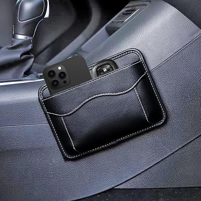 SUJADE YAKEFLY Car Seat Side Pocket Organizer, PU Leather Cell Phone & Sunglasses Holder, Gap Filler, Mini Storage Bag by Unknown