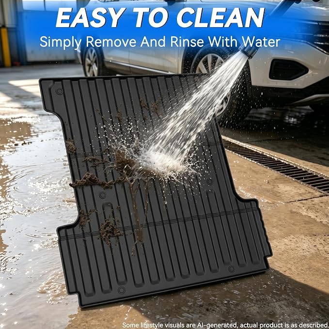 GYGY Truck Bed Mat Liner Fit for 2015-2025 Ford F-150 & 2022-2023 F-150 Lightning (5.5 FT Bed Only), All Weather Anti-Slip TPE Cargo Tray - Image 4