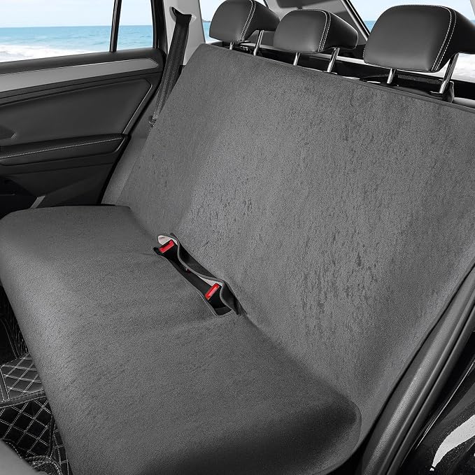 Waterproof Car Seat Cover Bench Grey Full Size Universal Fits Car Sweat Towel for Trucks SUV Van Rear Car Seat Protector Protector Cloth Seats Pack of 1 by COLINOO