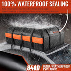 Car Rooftop Cargo Carrier Bag, 15 Cubic Feet Waterproof Heavy Duty 840D Car Roof Bag for All Vehicle with/Without Racks - Anti-Slip Mat, 6 Door Hooks, Storage Bag, 2 Extra Straps, Luggage Lock - Image 2