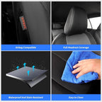 coverdream Full Set Leather Seat Covers for 2014-2019 Toyota Corolla L,LE,LE Eco Plus,LE Plus,Fully Covered,Airbag Compatible Waterproof Car Seat Protector (Black/Gray) - Image 6