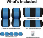 FH Group Car Seat Covers Trendy Elegance Blue Full Set Automotive Seat Covers, Airbag and Split Rear Combo Non-Slip Dash Grip Pad Universal Fit Interior Accessories Cars Trucks SUV Car Accessories - Image 7