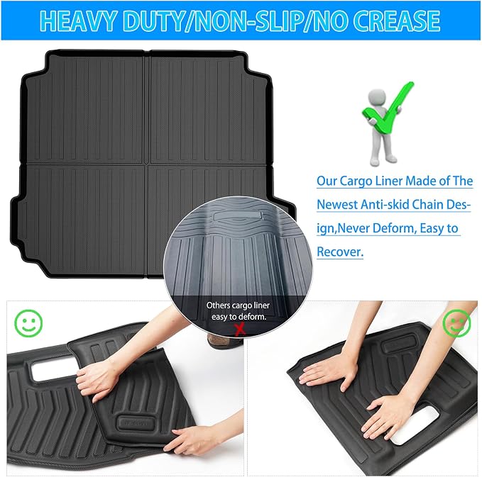 Powerty Trunk Mat for BMW X5 2019-2026 (Not for Hybrid and 7-Seats), All Weather TPE Cargo Mat Liner for X5 Rear Trunk Without Optional Luggage Kit - Image 7