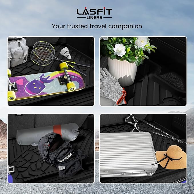 LASFIT Cargo Mat for Jeep Wrangler JL 2018-2026 4 Doors Without SUBWOOFER | Not for JK/Not PHEV/Not 2-Door, All Weather, TPE, Custom Fit, Trunk Mat, for Flat Load Floor, Gas Type, Black - Image 7