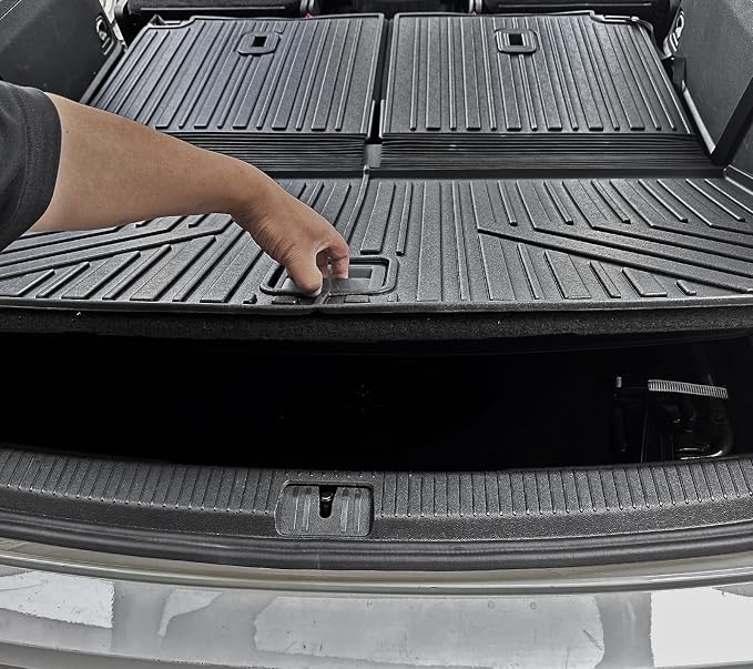 Cargo Mat for Volkswagen VW Atlas 2018-2026 6/7 Seats Accessories | One-Piece Cargo Liner & Rear Seat Back Protector, All Weather TPE, Non Slip & Odorless & Scratch Proof, Quick Clean - Image 8
