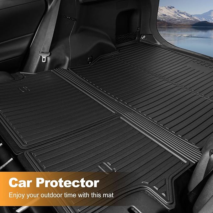AOMSAZTO Cargo Liner for Toyota RAV4 Hybrid 2026 W/O Subwoofer (NO PHEV) | Door Sill Protector & Seat Back Mats & Cargo Mat All Weather Custom Fit Trunk Mat Door Sill Guard Full Interior Protection - Image 6