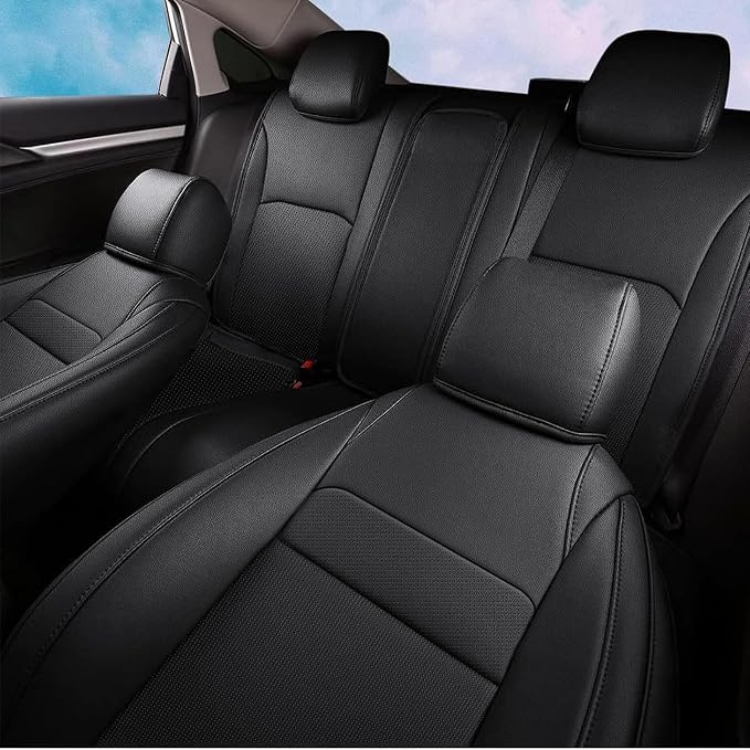 Seat Covers for Honda Civic Hatchback 2022-2024 Full Set Black | Custom Fit Sport LX & Hatchback Hybrid Sport Seat Covers, Water Resistant Faux Leather, Pet friendly, Anti-scratch - Image 3