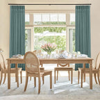 RYB HOME Linen Sheer Curtains 2 Panels for Living Room, Semi Transparent Privacy Drapes with Rod Pocket Farmhouse Style Window Treatments for Bedroom, Teal Blue, 52" W x 84" L - Image 6