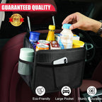 Car Seat Back Organizer Hanging Bag [2025 UPDATED] Foldable Backseat Storage Caddy with 5 Compartments & Adjustable Straps, Fits for Front/Back Headrest, Ultra-Durable - Black - Image 2