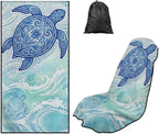 Sea Turtle Car Seat Towel Cover After Gym Quick-Dry & Absorbent Car Seat Hoodie Towel Polynesian Style Sports Towel for Gym Workout, Running, Swimming, Beach and Hiking by Baxinh