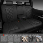 CAR PASS 3D Foam PU Leather Car Seat Covers Full Set,Luxury Breathable Faux Leather Seat Covers for Car,Anti Slip Universal Fit for SUVs Vans Sedan Truck Automotive,Armrest Airbag Compatible All Black - Image 4