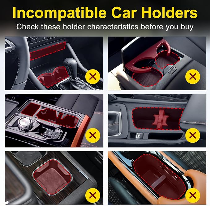 Cup Holder Expander (Adjustable Holder & Base, Auto-Fit Hold, One Button Open), Car Cup Holder Expander for Yeti, Hydro Flask, Nalgene, Owala, Bottles in 2.6"- 4.8" (Black,1 Pack) - Image 2