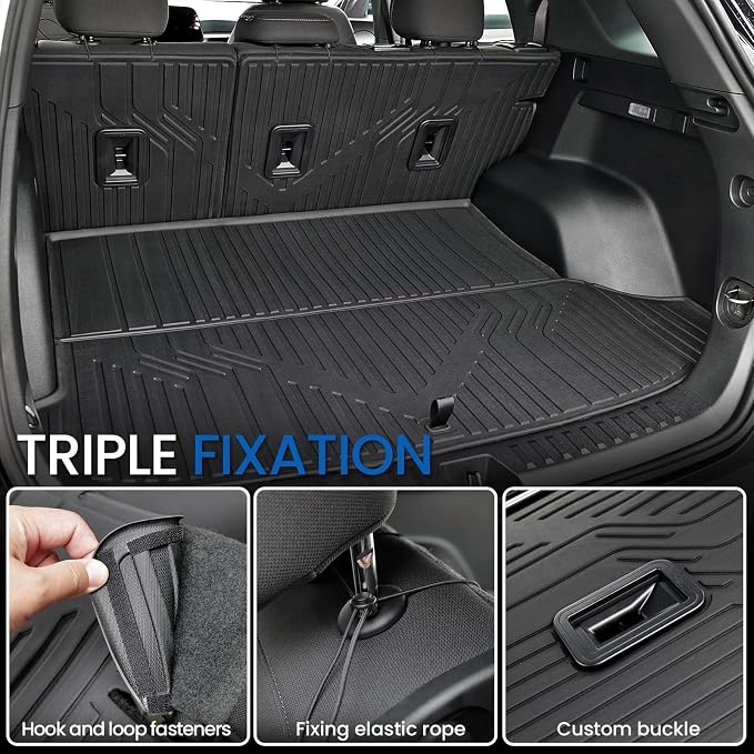 Cargo Mat for Chevy Equinox & GMC Terrain 2025-2026 Accessories | Gas Only, One-Piece Cargo Liner & Rear Seat Back Protector, All Weather TPE, Non Slip & Odorless & Scratch Proof, Quick Clean - Image 4